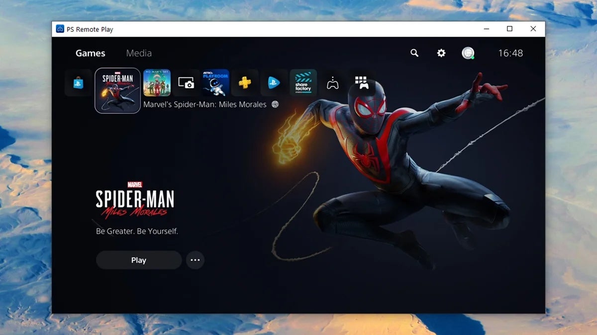 The PS Remote Play app on Windows.
