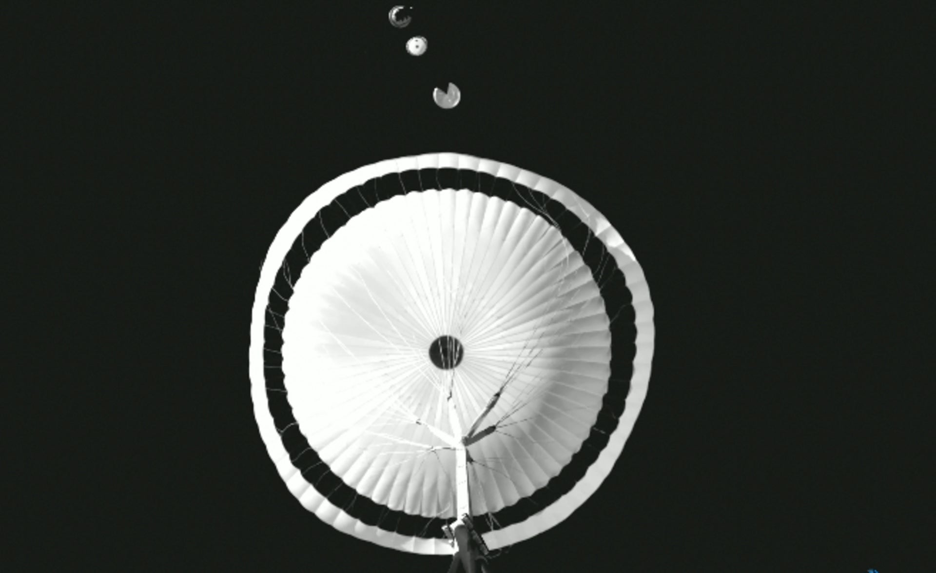 The deployed parachute.