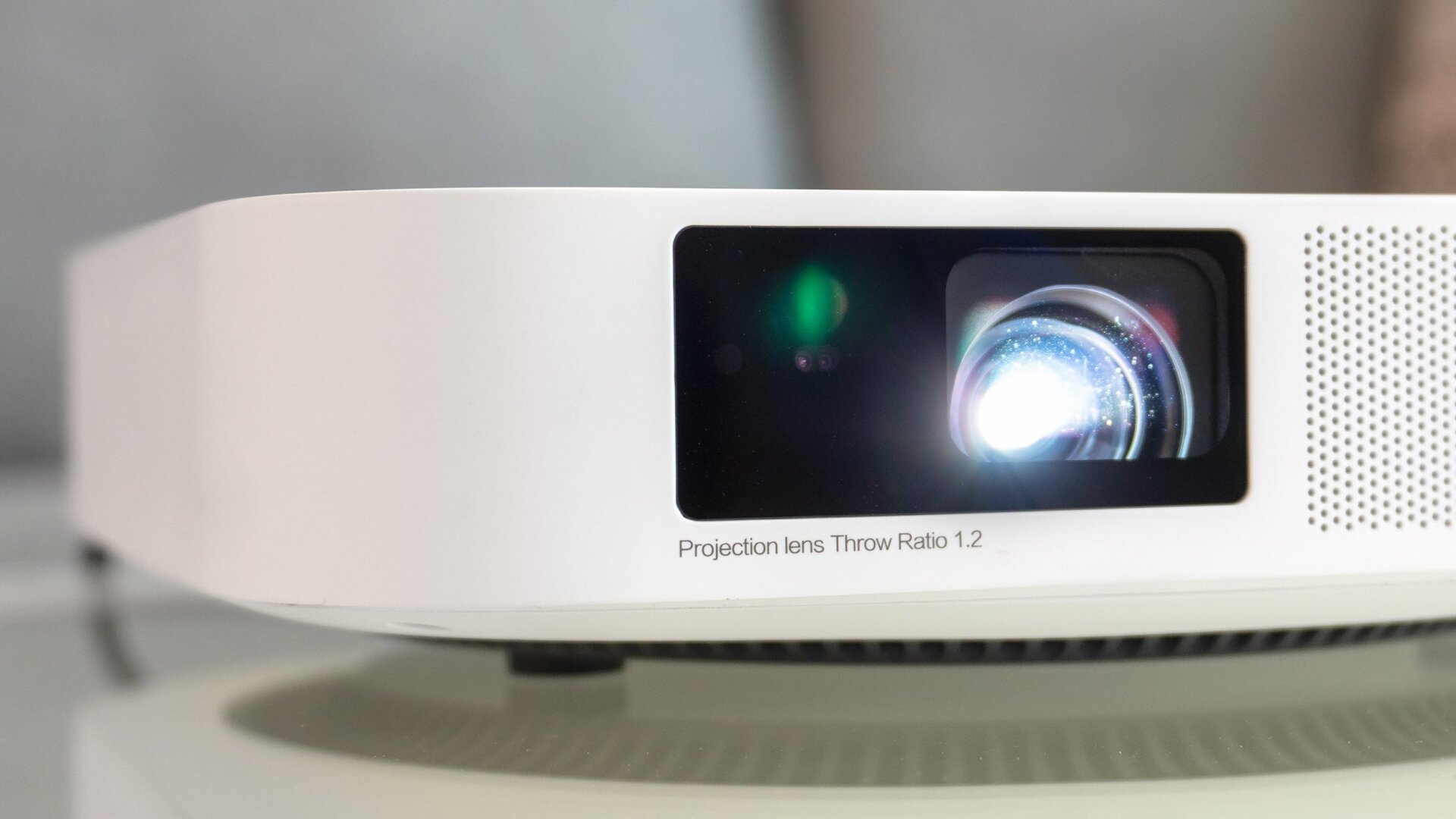 Lens caps remain a luxury in modern projectors, so try to keep your fingers away from the projector’s business end when moving it around.