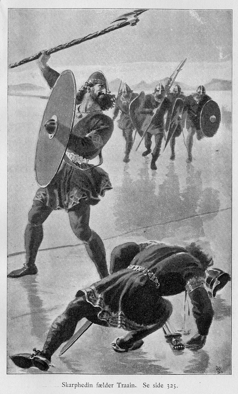 Njall’s son Skarphedin kills Traain in this 1898 illustration. Don’t worry about it. 