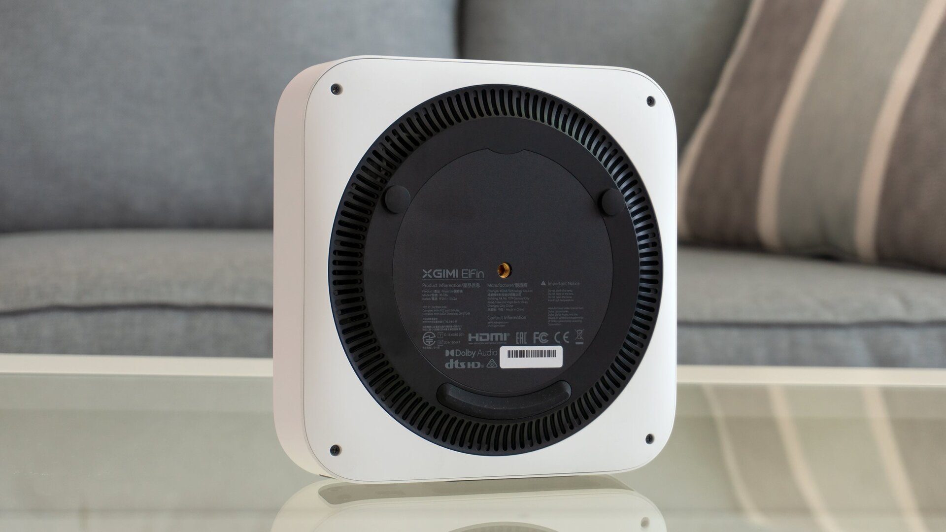 Additional cooling vents can be found on the underside of the Elfin, as well as a standard tripod mount, which is probably the easiest way to precisely position the projector where you want it.