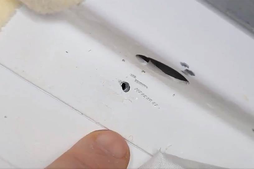 Eight holes were drilled into the Soyuz spacecraft, but only one penetrated the hull. 