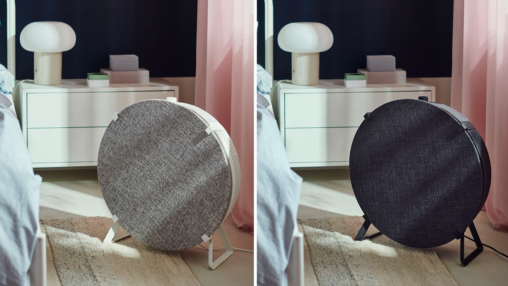 The standalone version of the Starkvind looks like an abandoned kick drum, but does have a smaller footprint than the side table model.