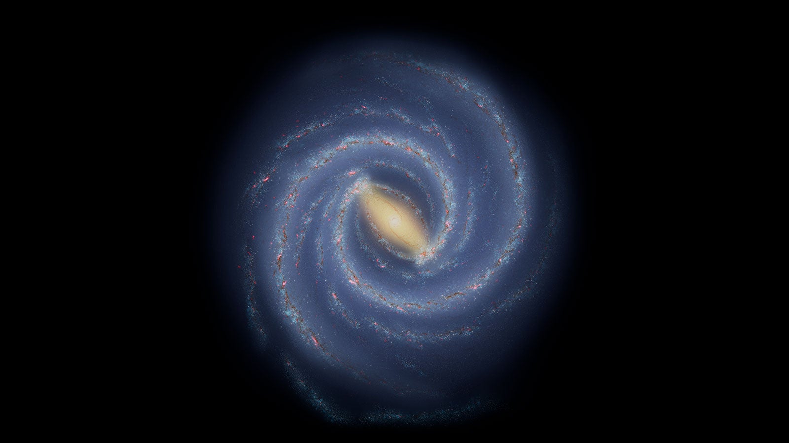 This illustration is our current best guess as to what the Milky Way looks like.