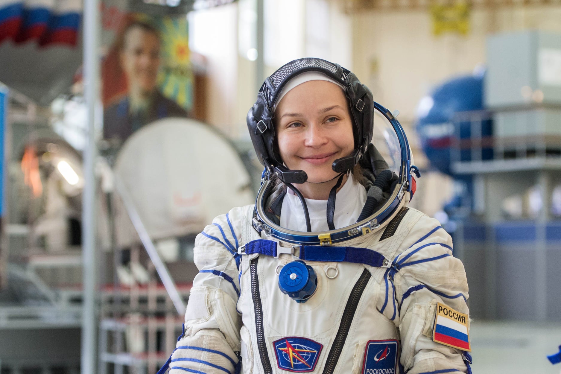 Yulia Peresild, who will portray Zhenya in the upcoming film, is currently preparing at the Yuri Gagarin Cosmonaut Training Center.