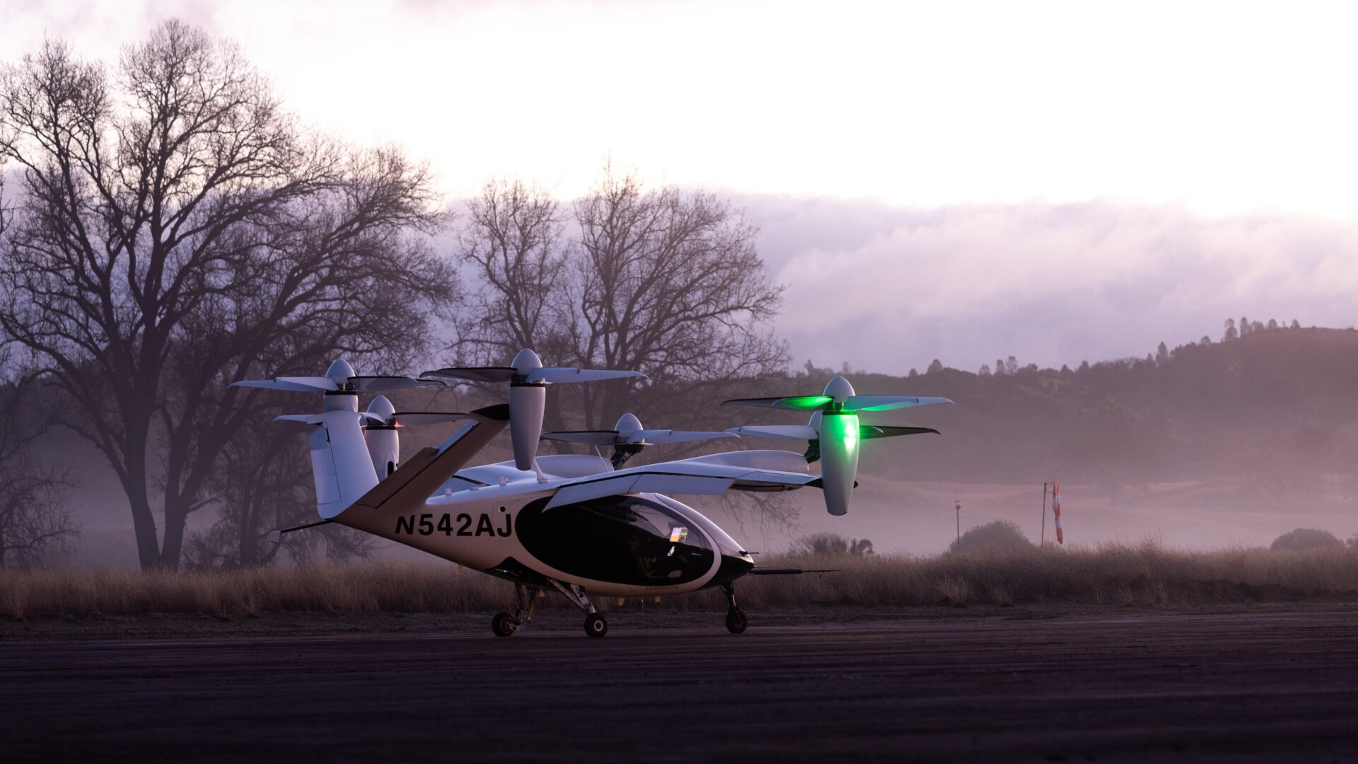 Joby’s eVTOL aircraft at the company’s Electric Flight Base, located near Big Sur, California.