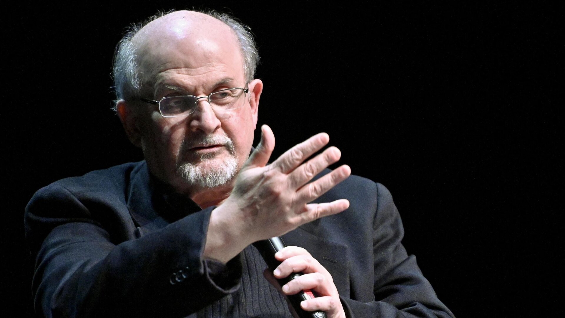 Salman Rushdie discussing his book “Quichotte” at Vienna, Austria’s Volkstheater in November 2019.