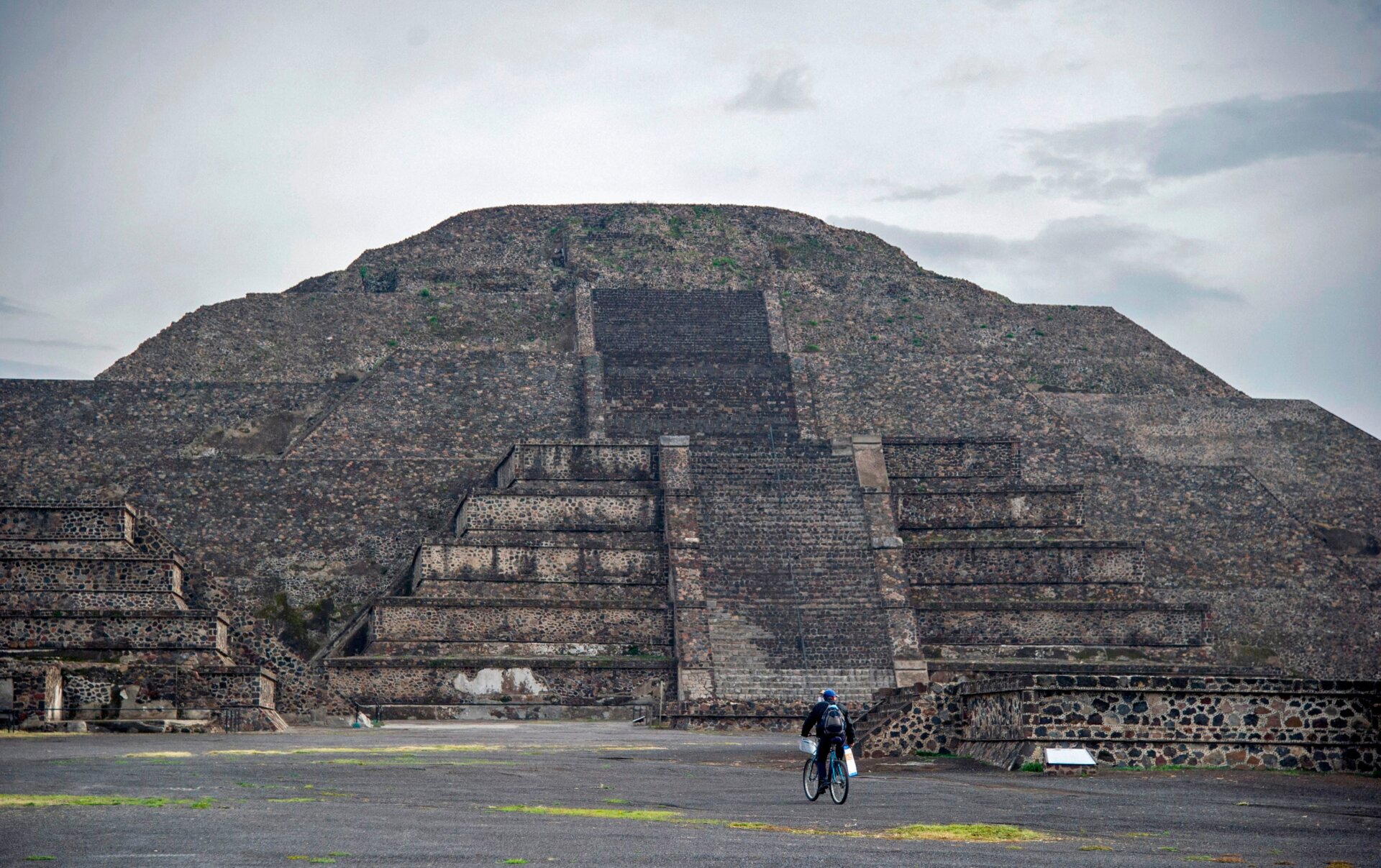 The Pyramid of the Moon at Teotihuacán, Mexico.
