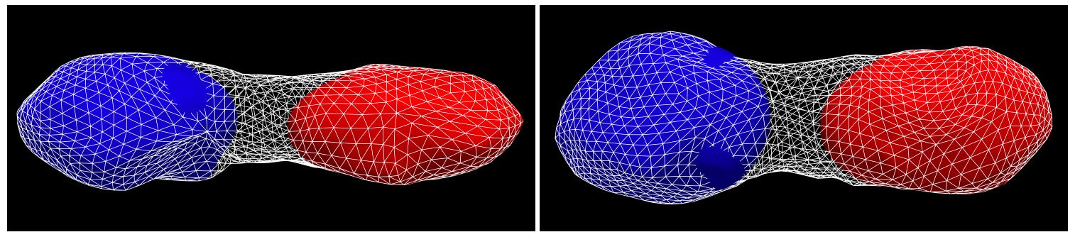 Views of Kleopatra’s two lobes, as seen from multiple angles. 