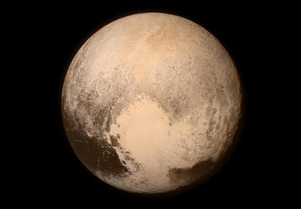 Pluto as seen in 2015 by the New Horizons probe.