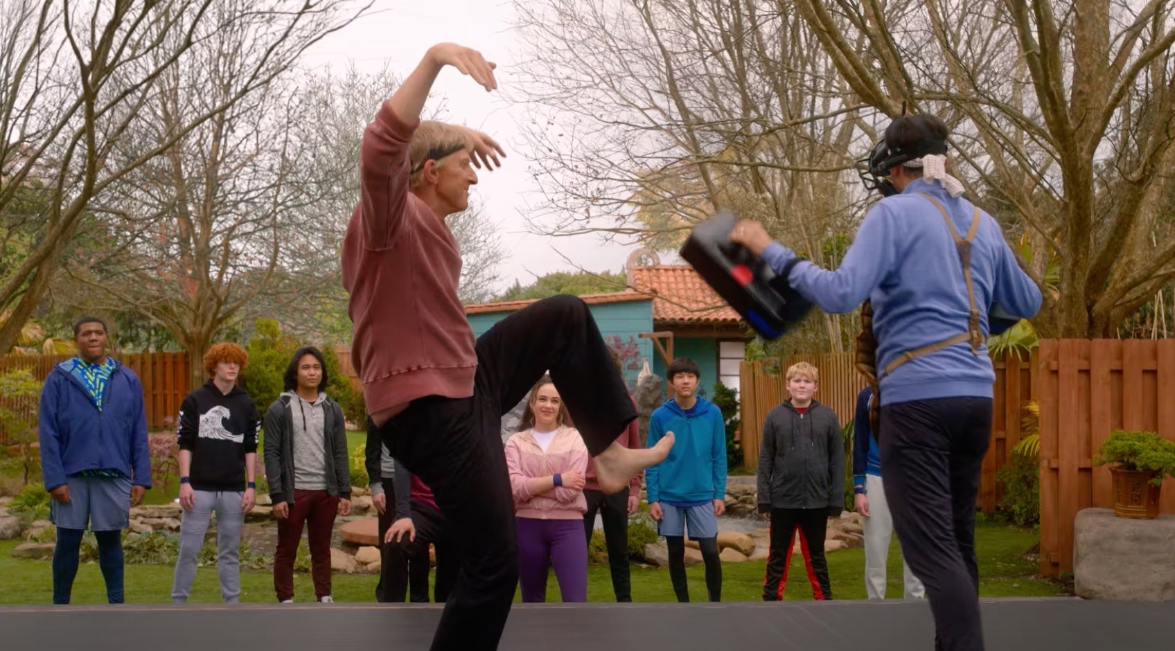 Wait, is Johnny doing the crane kick?