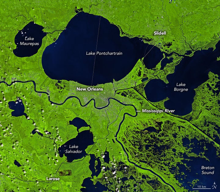 This satellite image of the Mississippi River was taken on Sept. 19, 2015. 