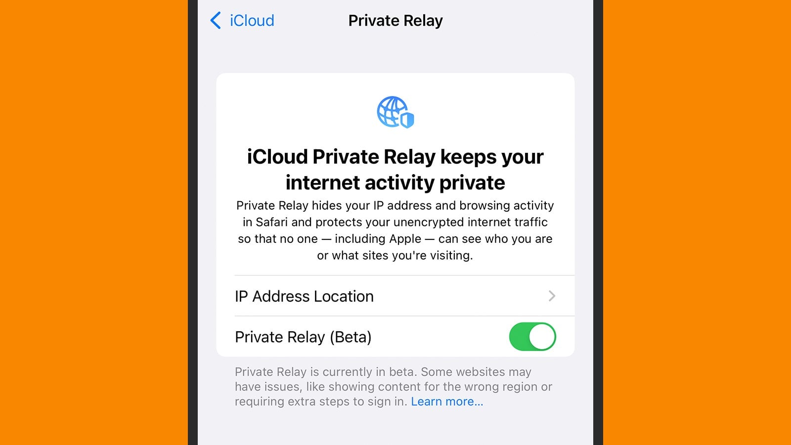 Protect your privacy with iCloud Private Relay.