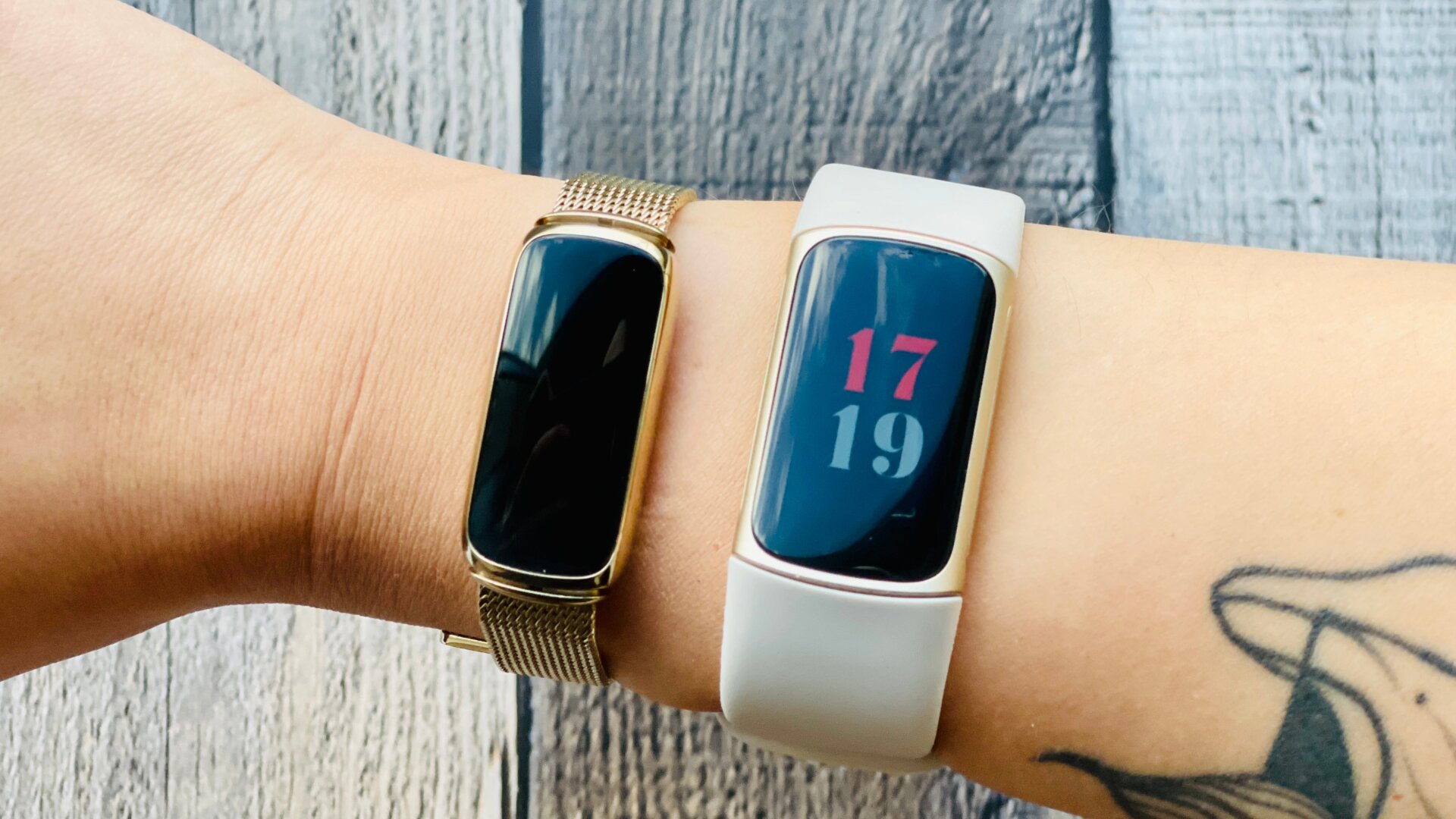 The Fitbit Luxe and the Fitbit Charge 5 are similar in design, but the Luxe might be better for smaller wrists.