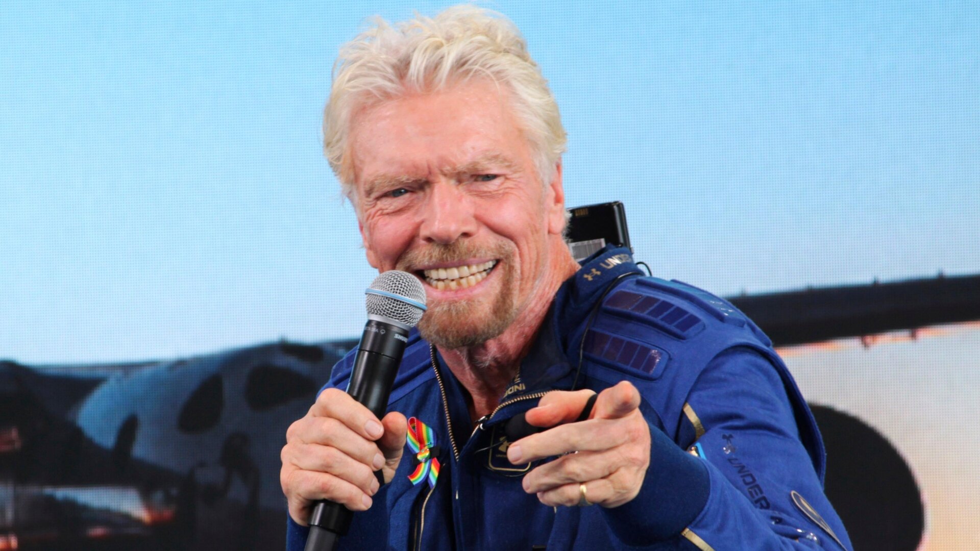 Richard Branson shortly after the flight to “space” on July 11, 2021.