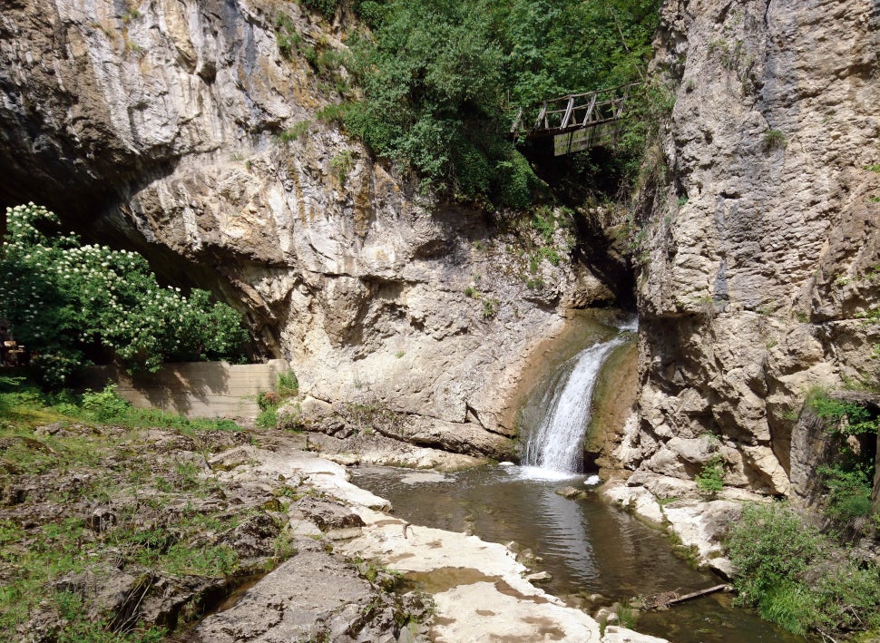 The entrance of Bacho Kiro Cave in the north central Bulgaria. 