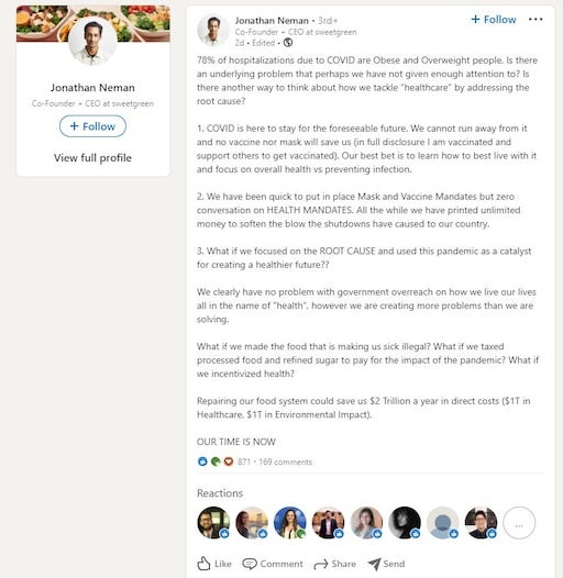 A screenshot of the now deleted post. 