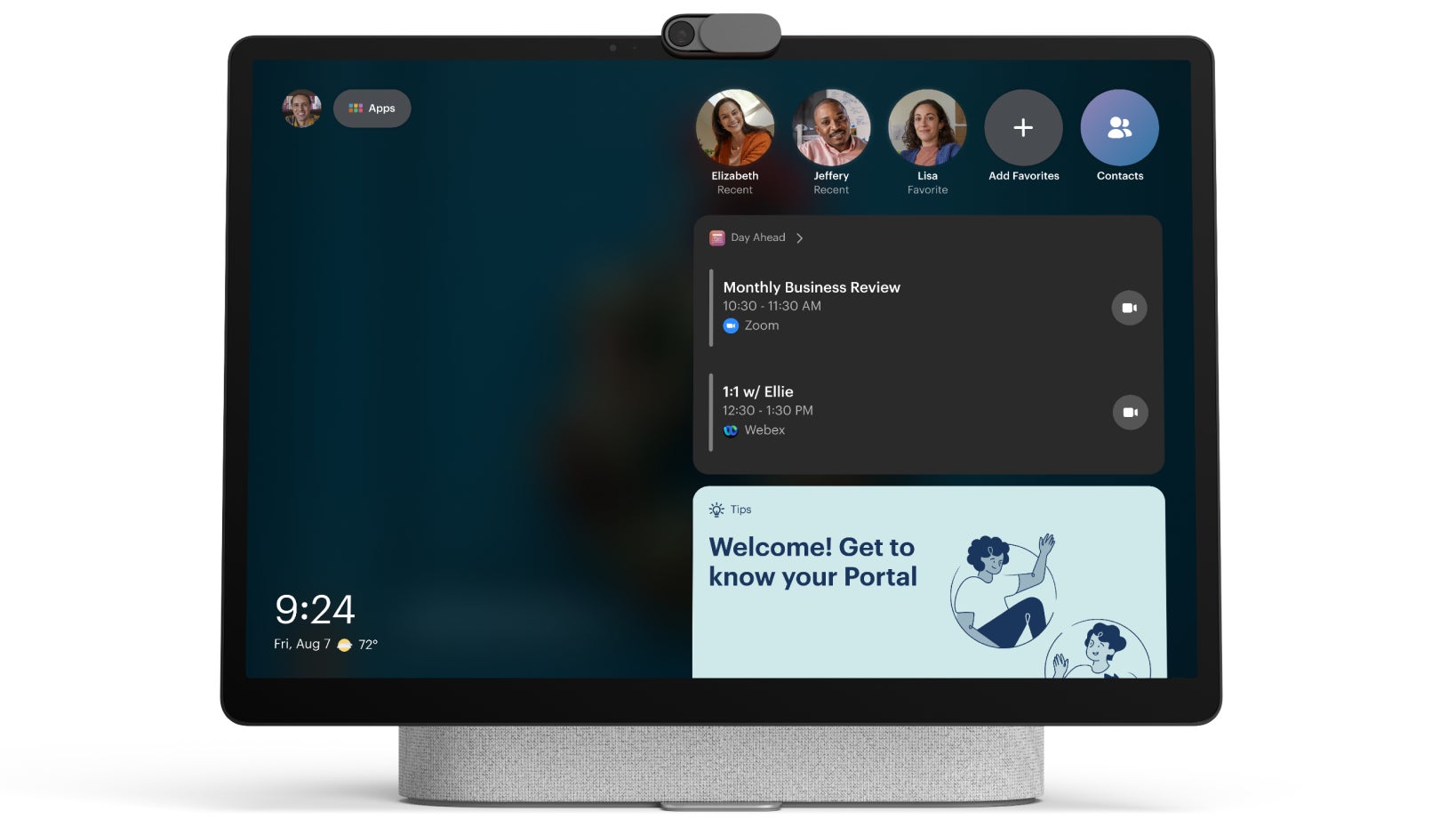The Portal+ has a bigger display so you can see more details at a glance.