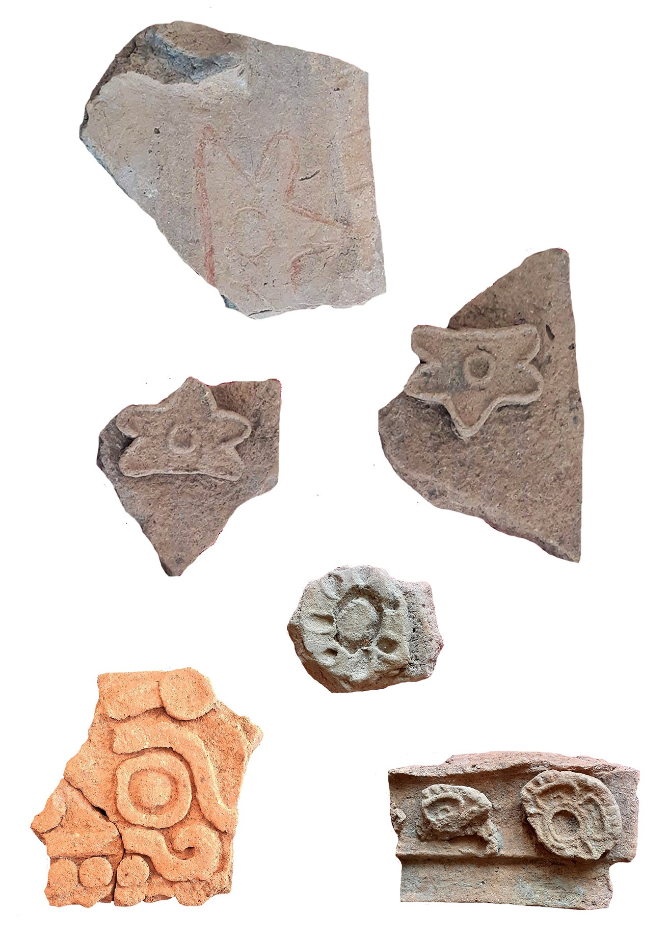 Teotihuacan-style incense burner fragments found at the front platform of the citadel.