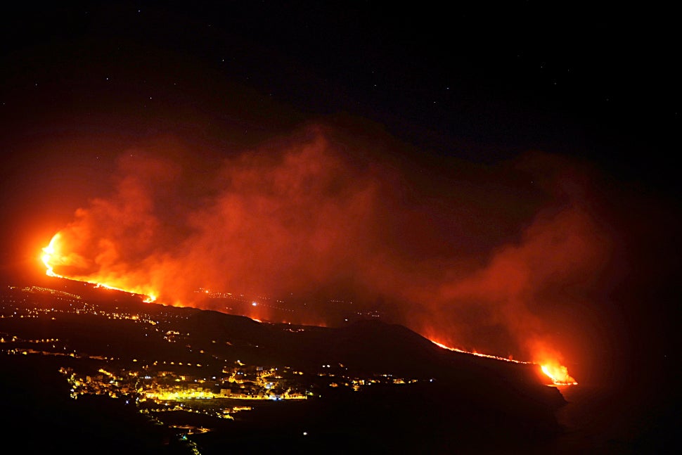 The lava reached the ocean at an area known as Los Guirres beach, also called Playa Nueva.