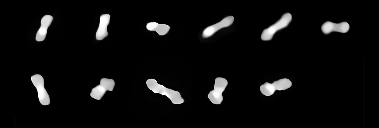 Asteroid Kleopatra as viewed from multiple angles. 