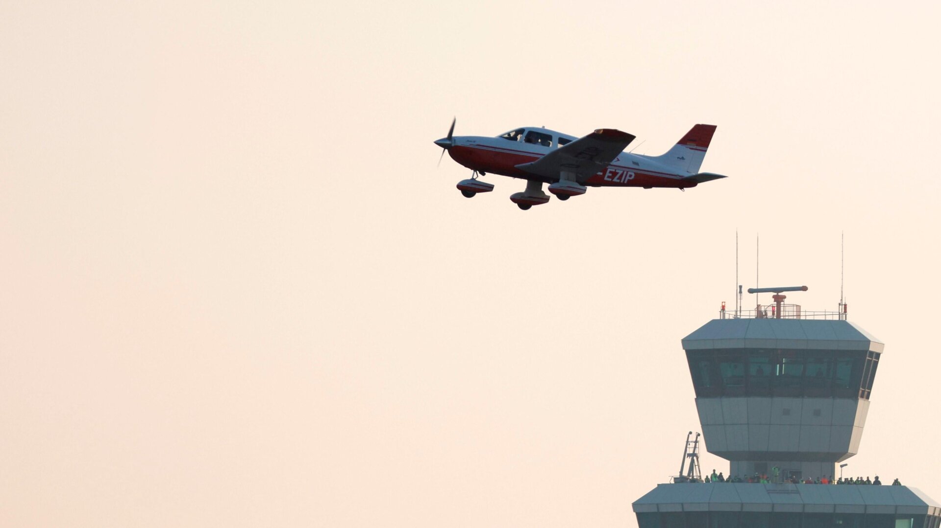 A small plane taking off from Berlin’s now-defunct Tegel ‘Otto Lilienthal’ Airport in November 2020; used here as stock photo.