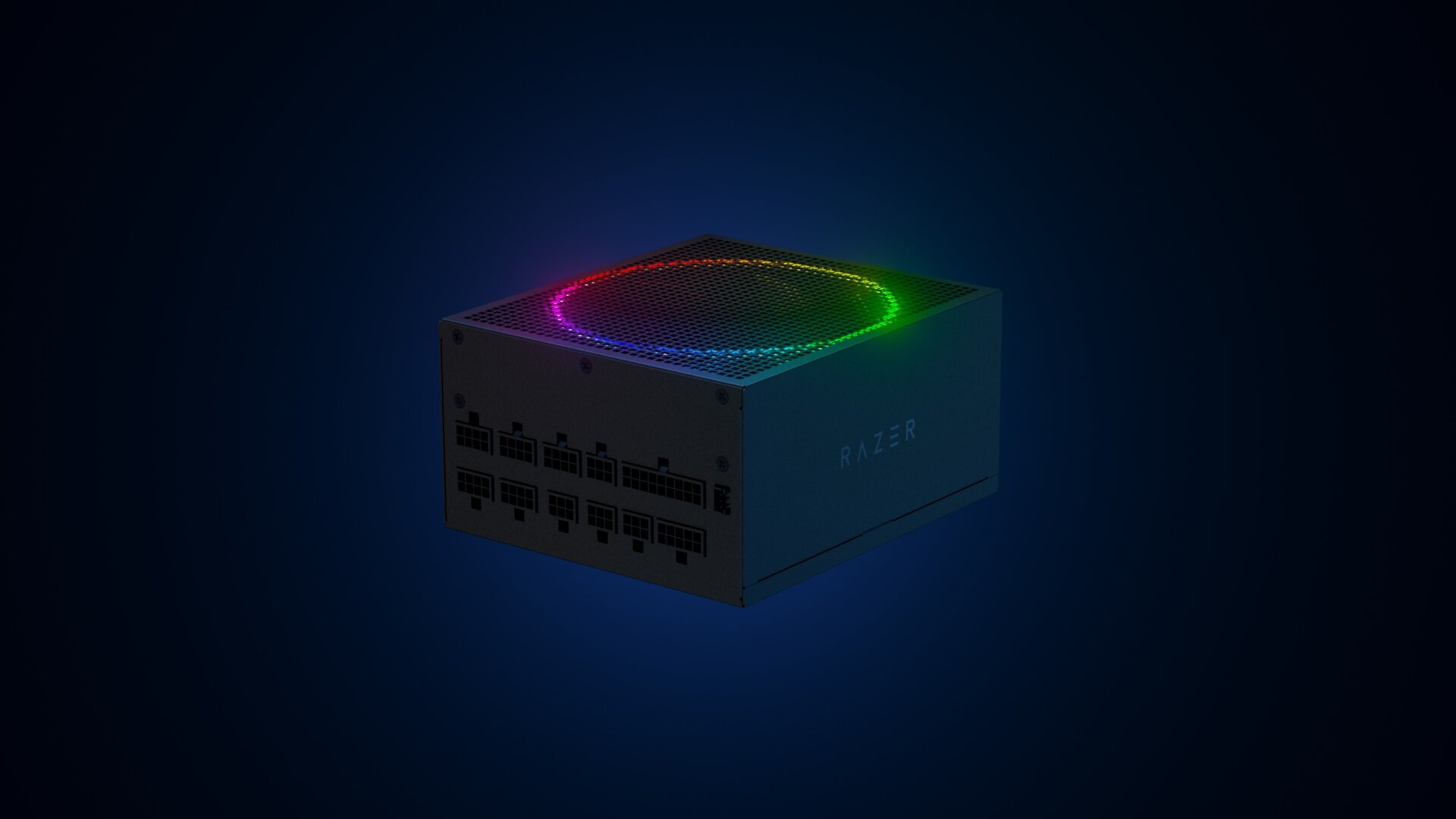 Yes, even the power supply has Razer’s signature lighting schematic. 