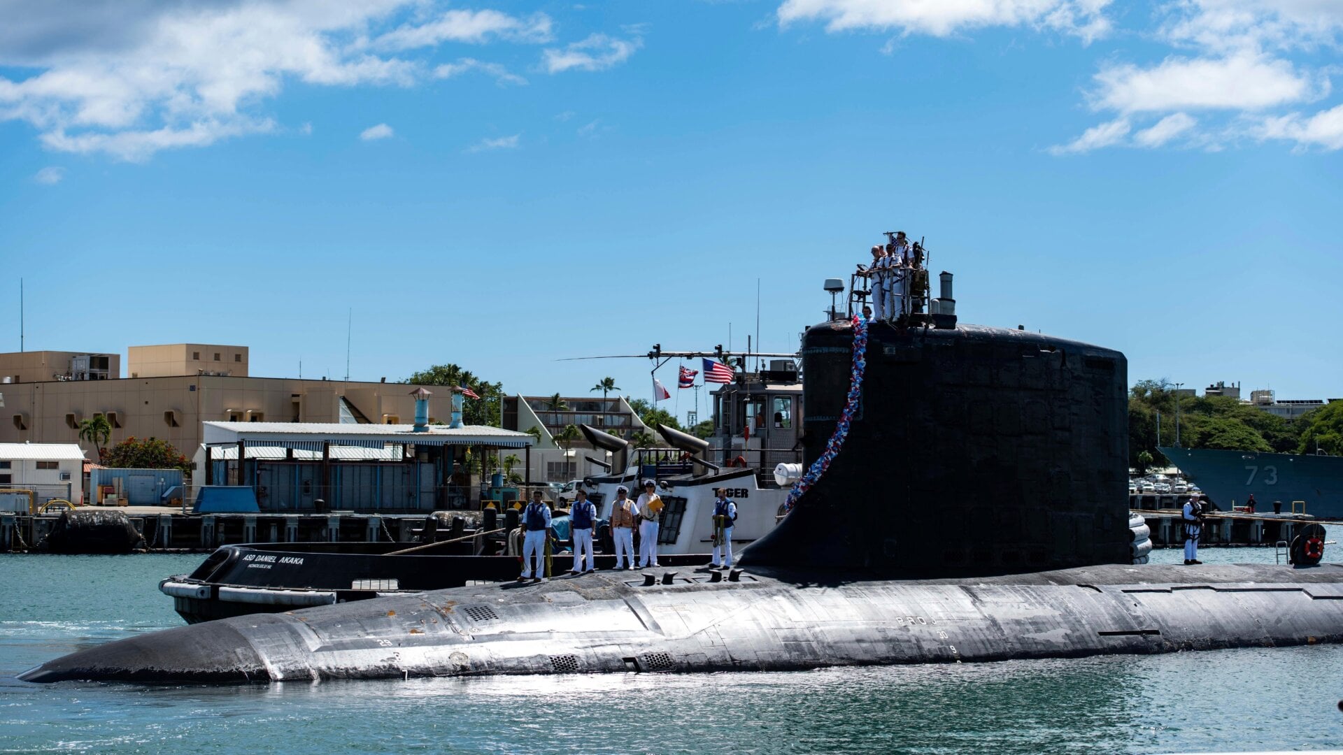 The Virginia-class nuclear submarine USS Illinois (SSN 786), seen here returning to Joint Base Pearl Harbor-Hickam in September 2021.