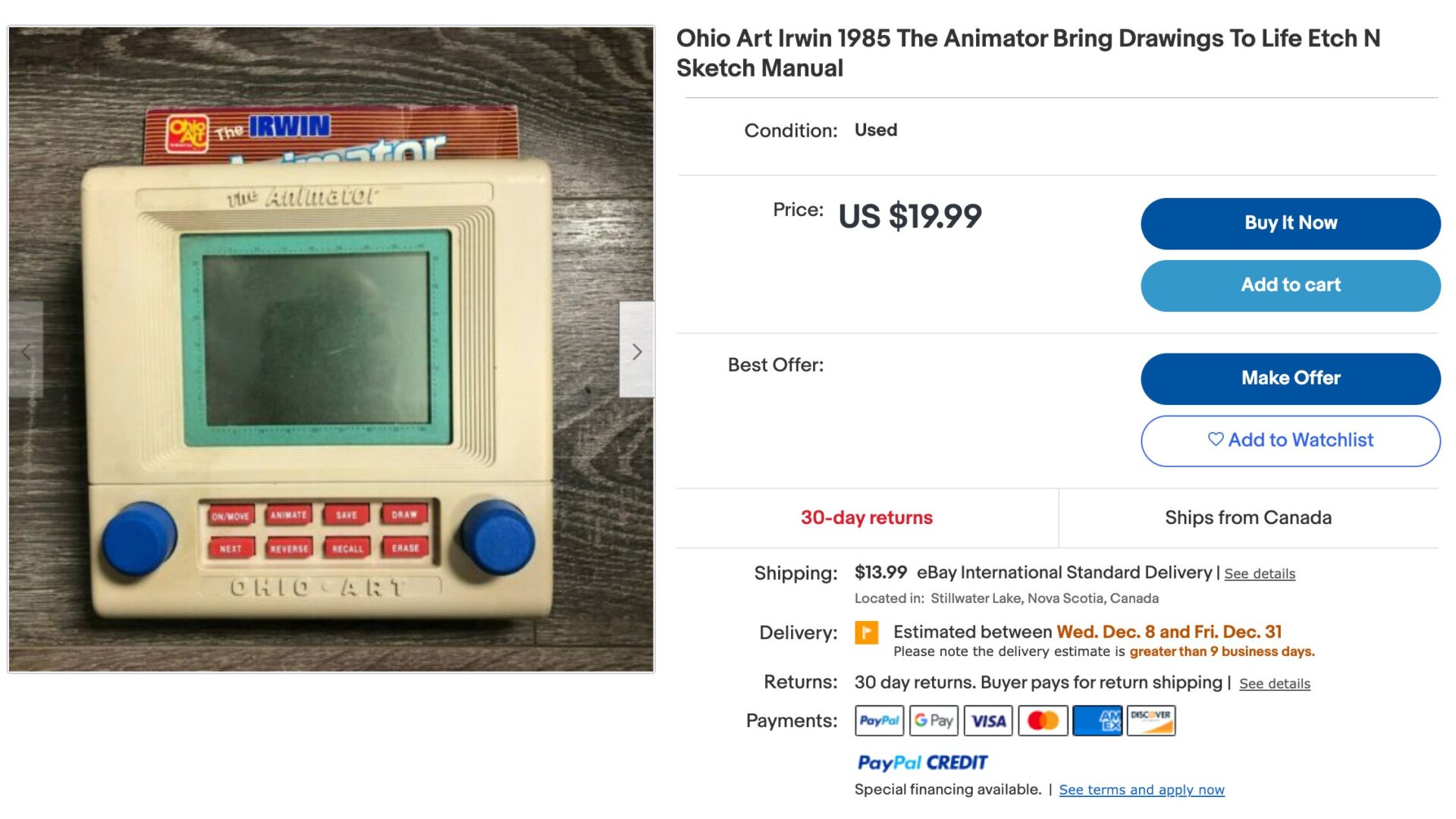 Screenshot: eBay