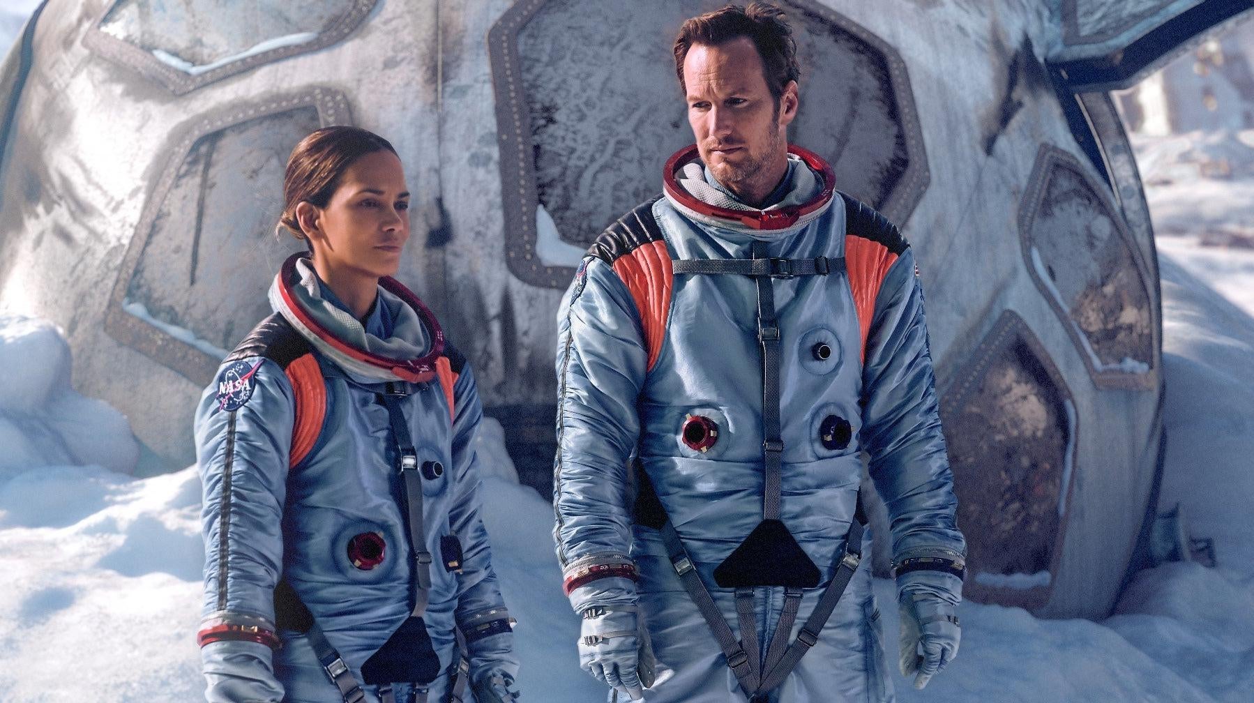 It’s smiles all around for Halle Berry and Patrick Wilson in Moonfall.