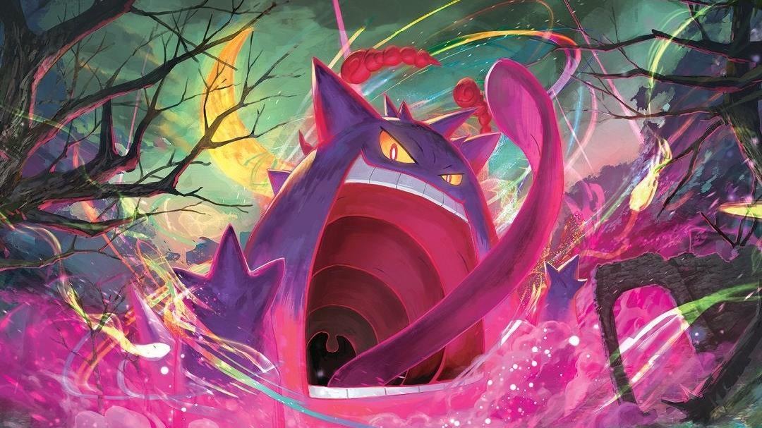 A Gigantamax Gengar featured on the packaging for Fusion Strike.