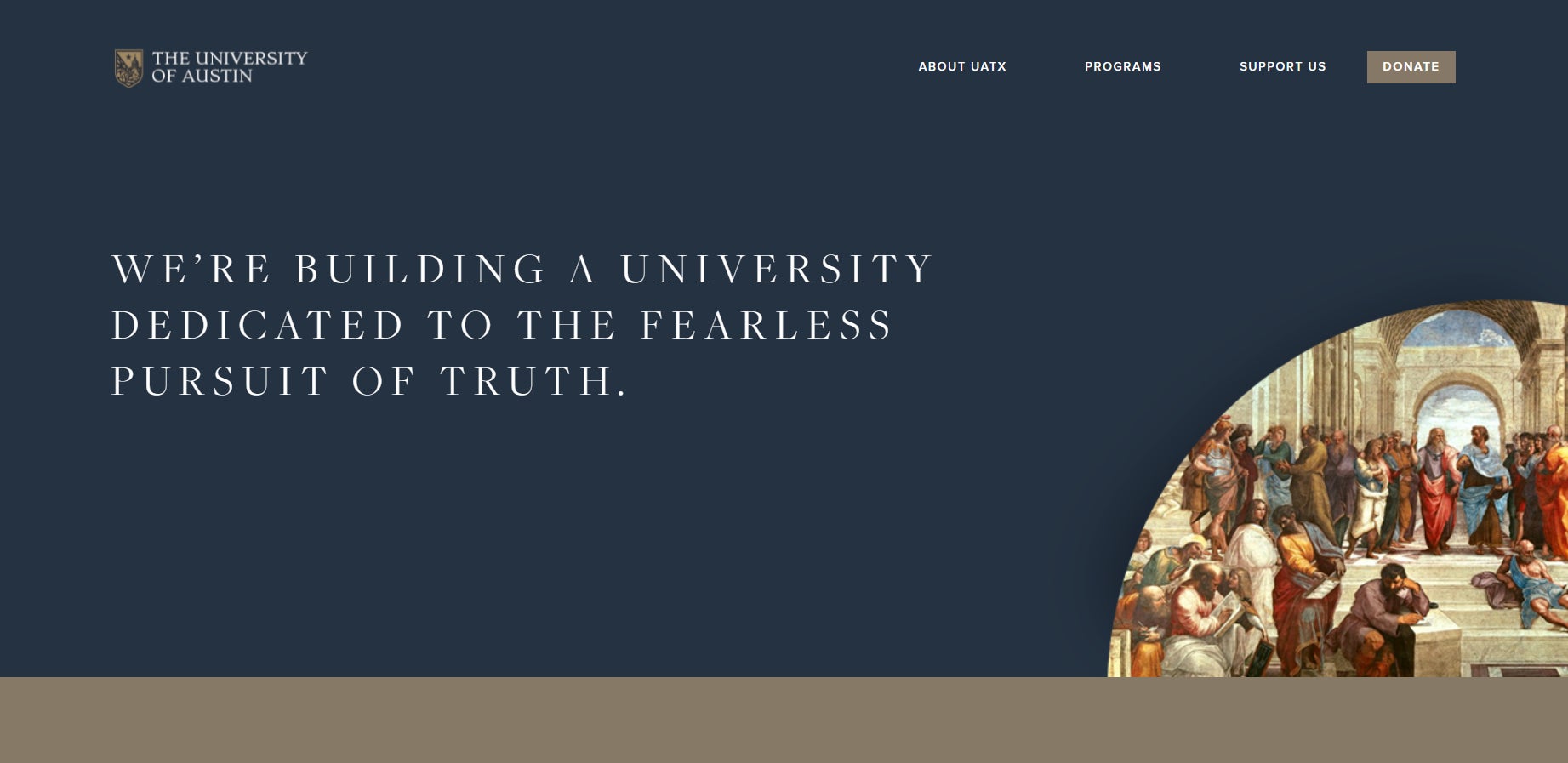 A screenshot from the University of Austin’s website.