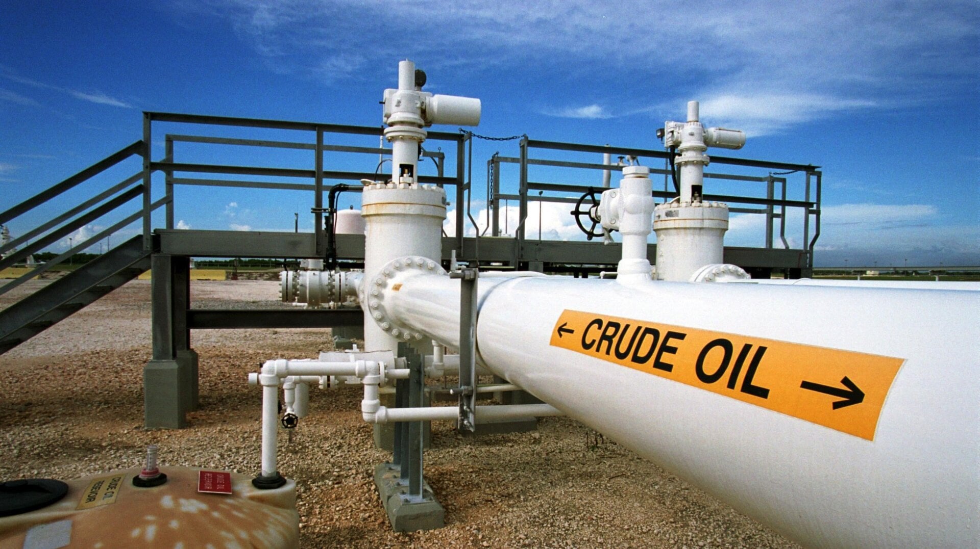 A pipeline at the Federal Strategic Petroleum Reserve facility known as Big Hill near Beaumont, Texas.