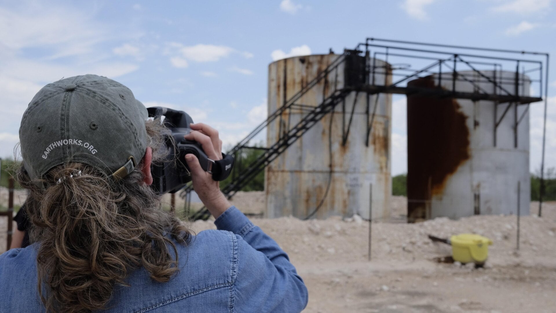 Wilson using her camera.