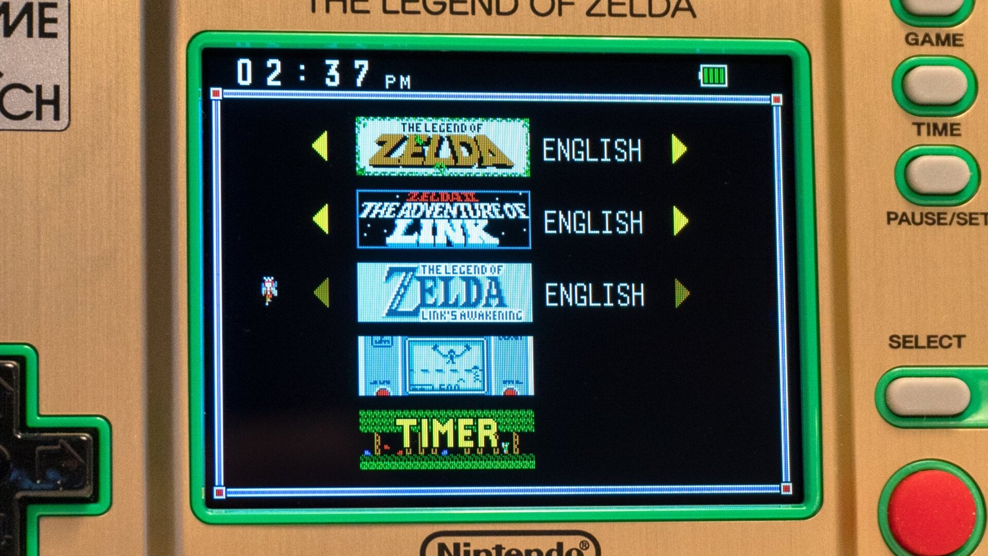 Three full The Legend of Zelda games are included in multiple languages, as well as a Game & Watch throwback title that’s fun for about 35 seconds.