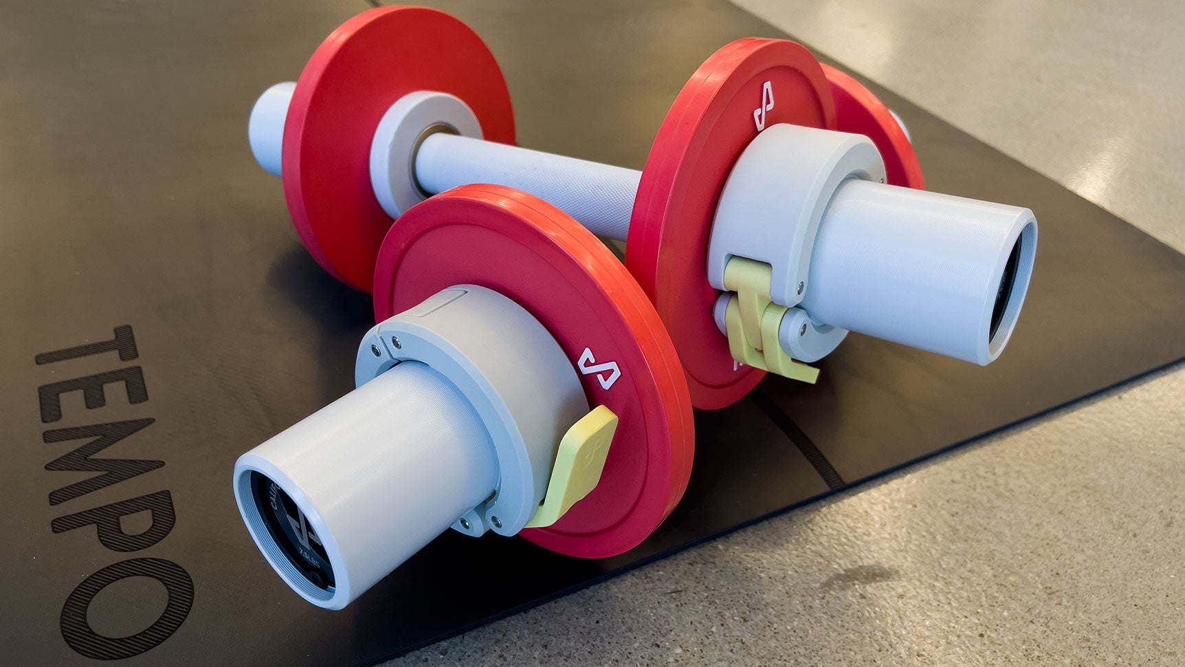 The weights felt pretty secure! You can also see the smart collars. 