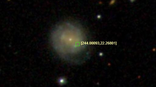 The possible location of the Cow, in a galaxy in the constellation Hercules.