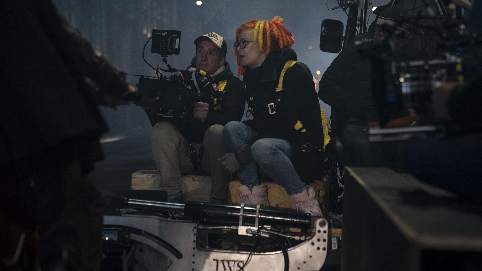 Lana Wachowski on set.