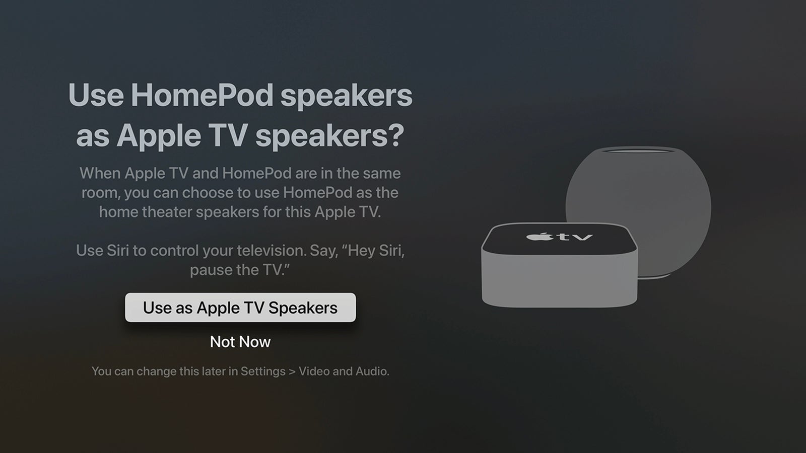 Your HomePod speakers should be automatically detected.