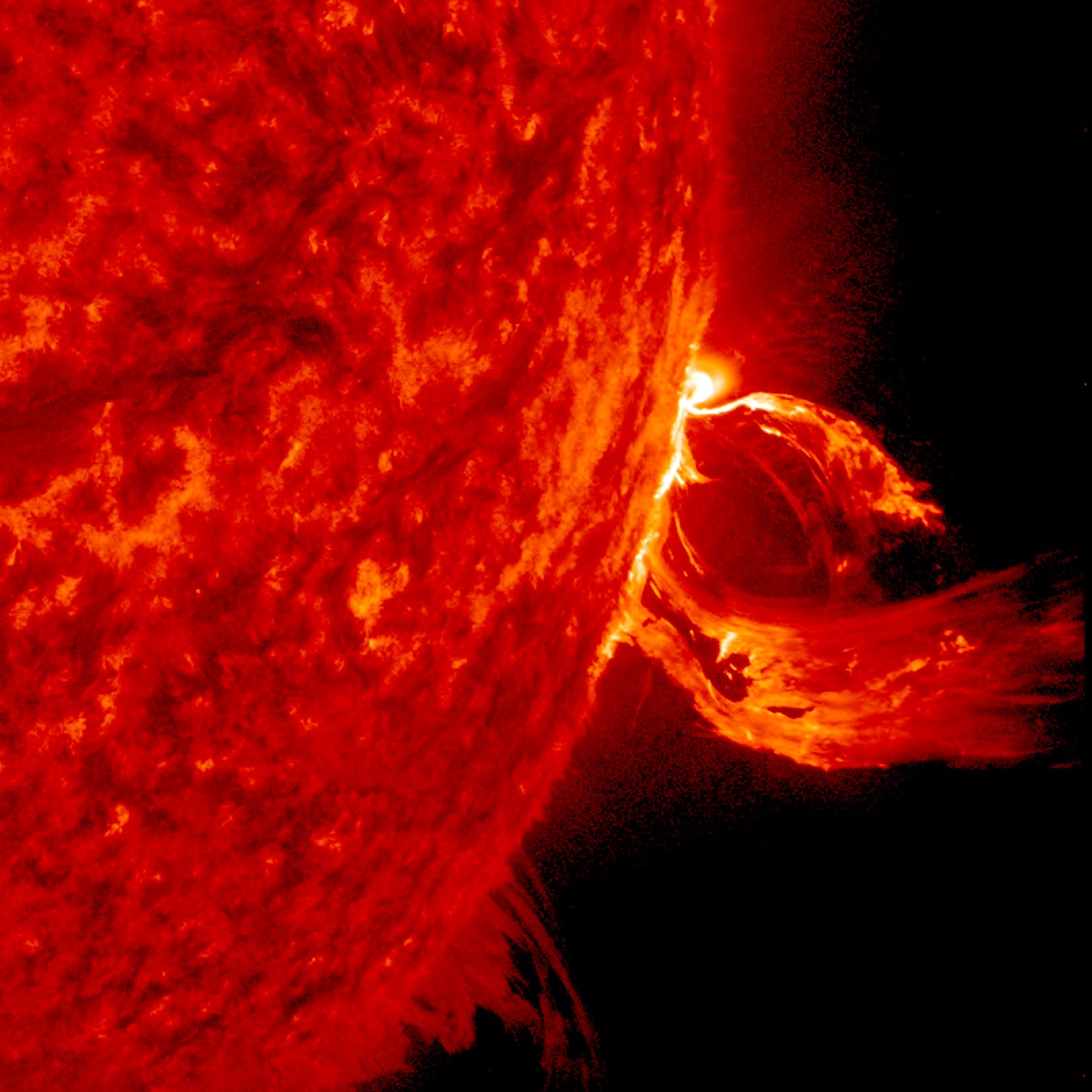 A coronal mass ejection of the Sun in June 2015.