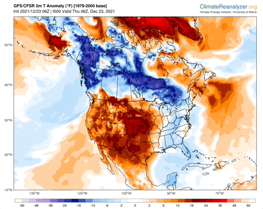 Red America and blue America. (Temperature-wise, of course.)