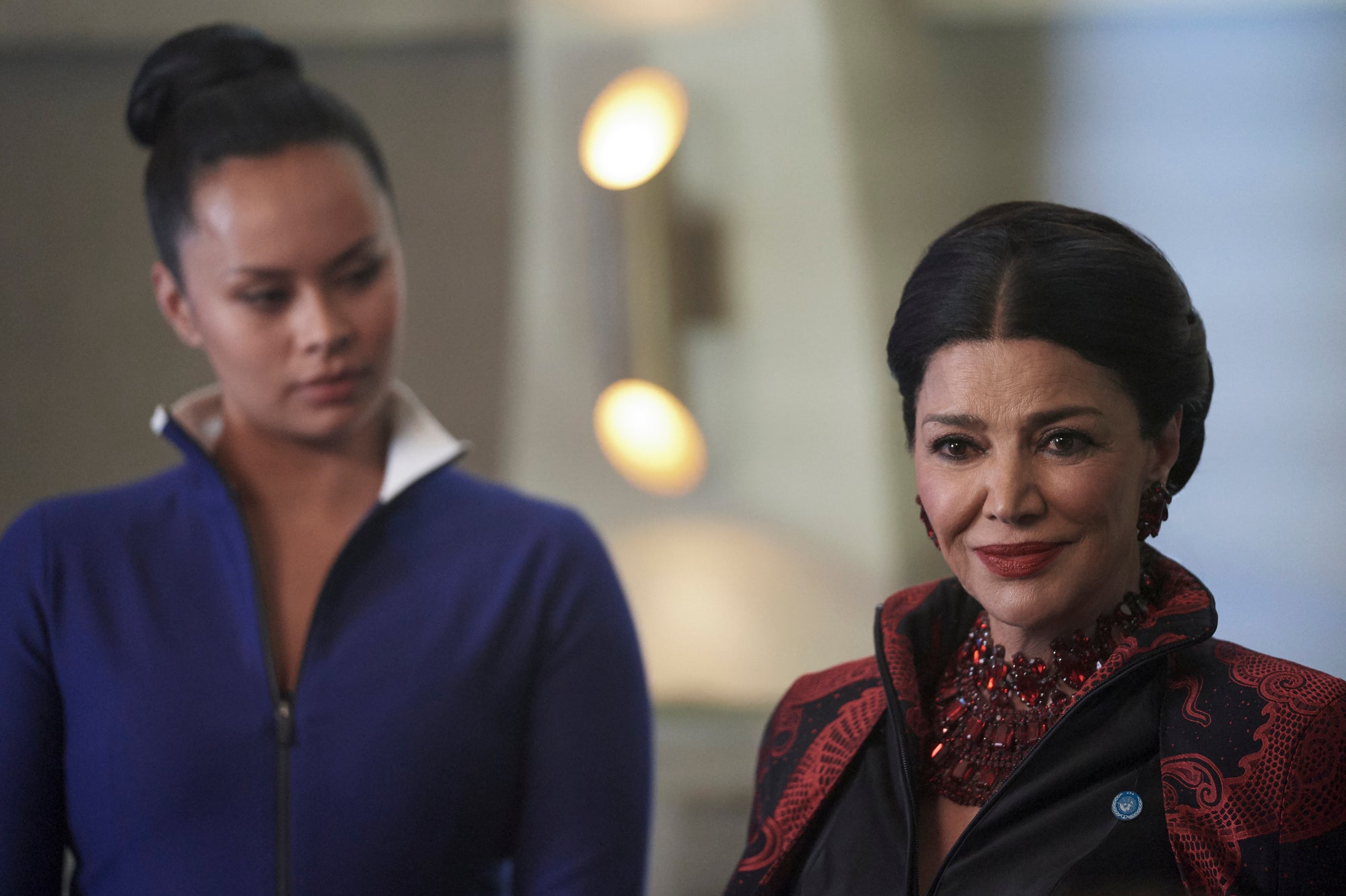 Avasarala smiling—smiling!—as Bobbie looks on at the end of season five.