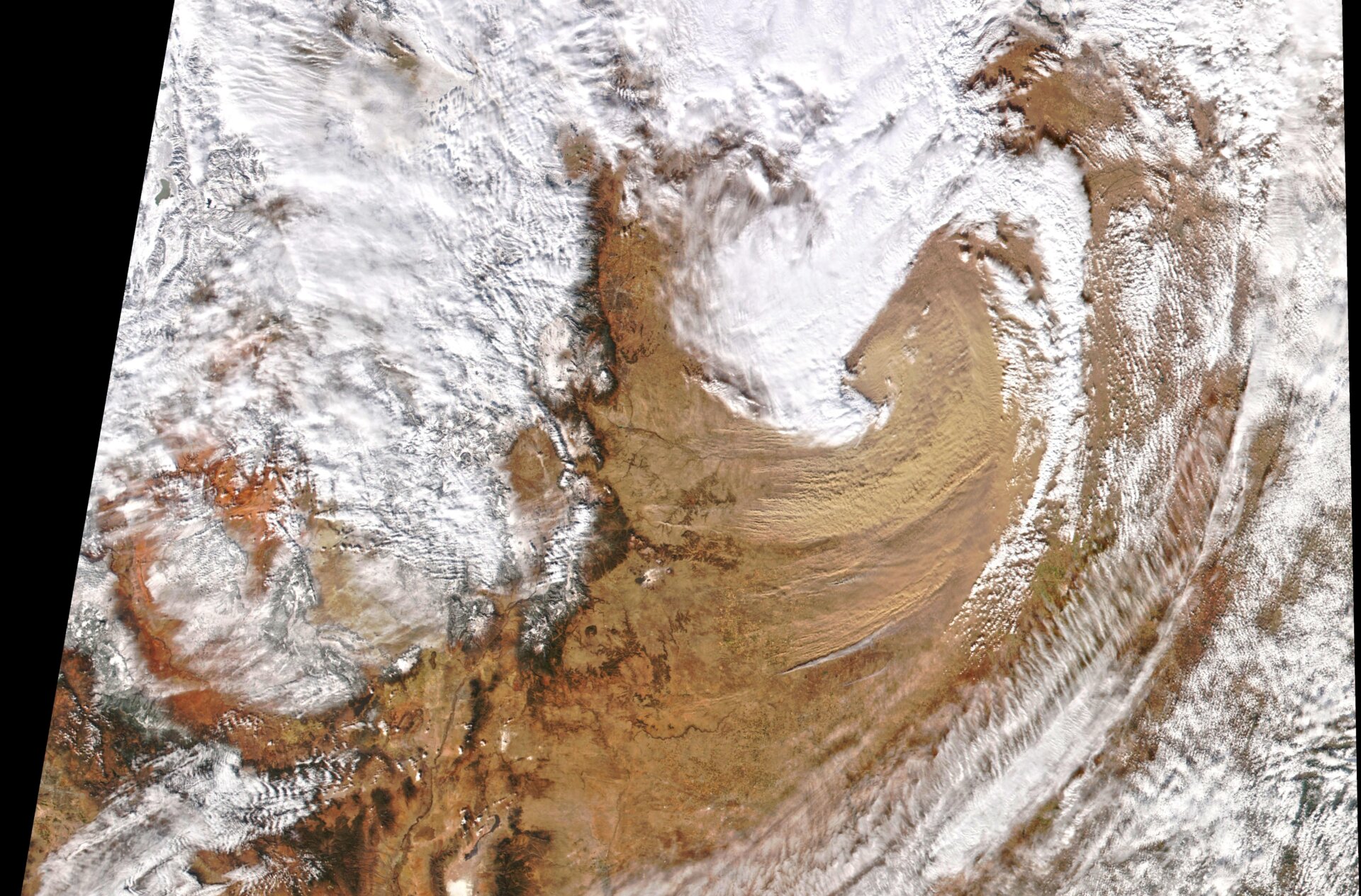 The wind and dust storm that moved across the central U.S. in mid-December