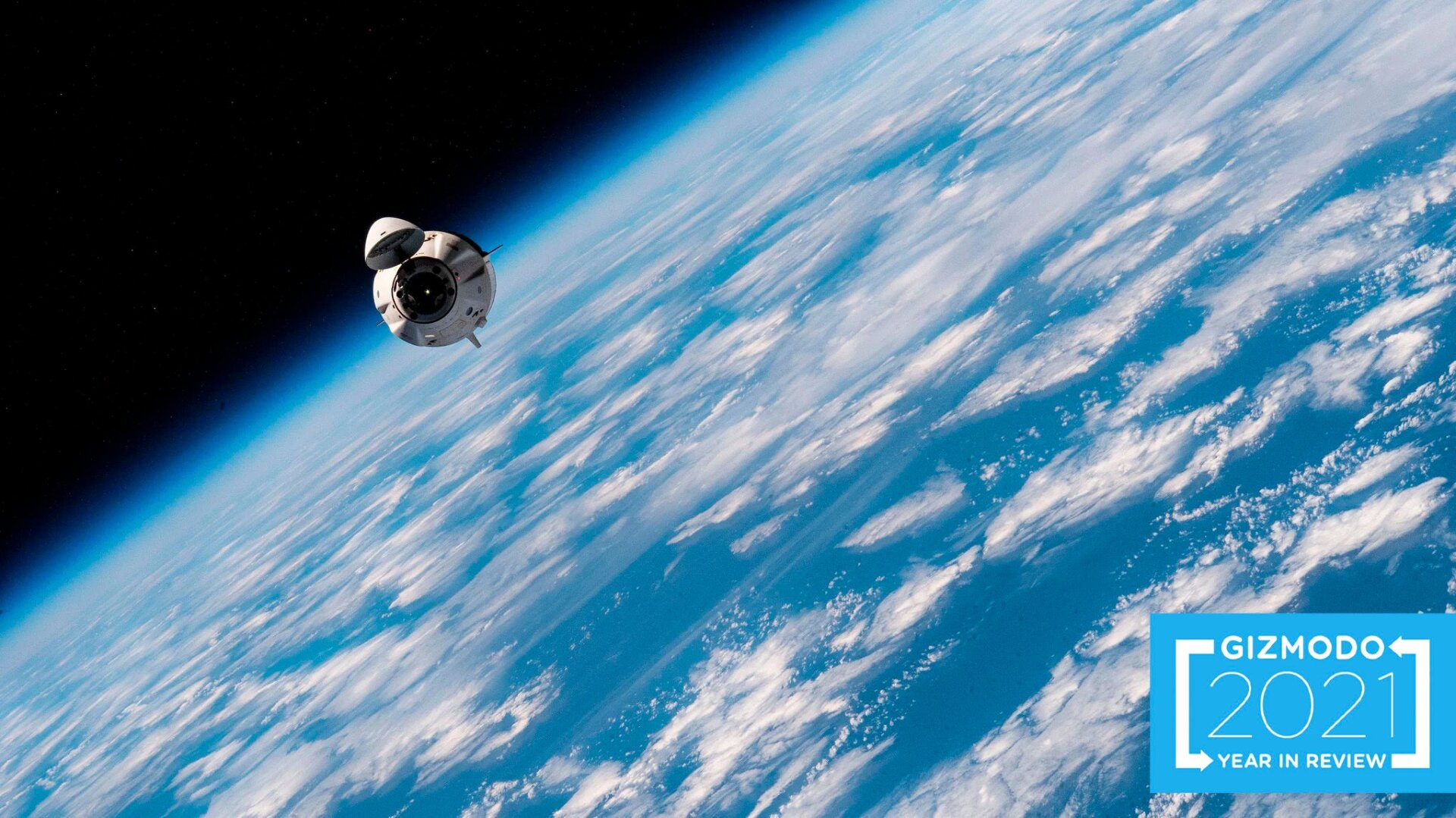 The SpaceX Crew-2 return mission, showing a Crew Dragon spacecraft.