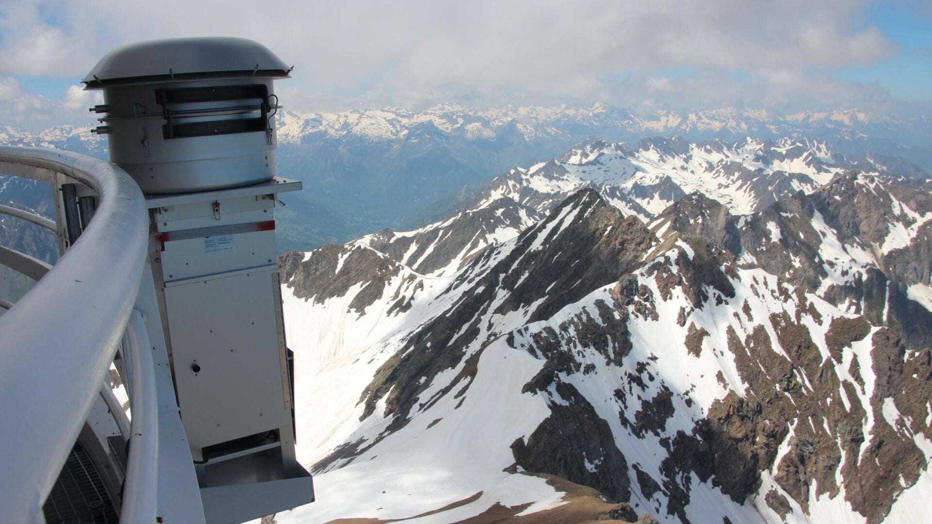 An air intake at the Pic du Midi Observatory over the French Pyrenees