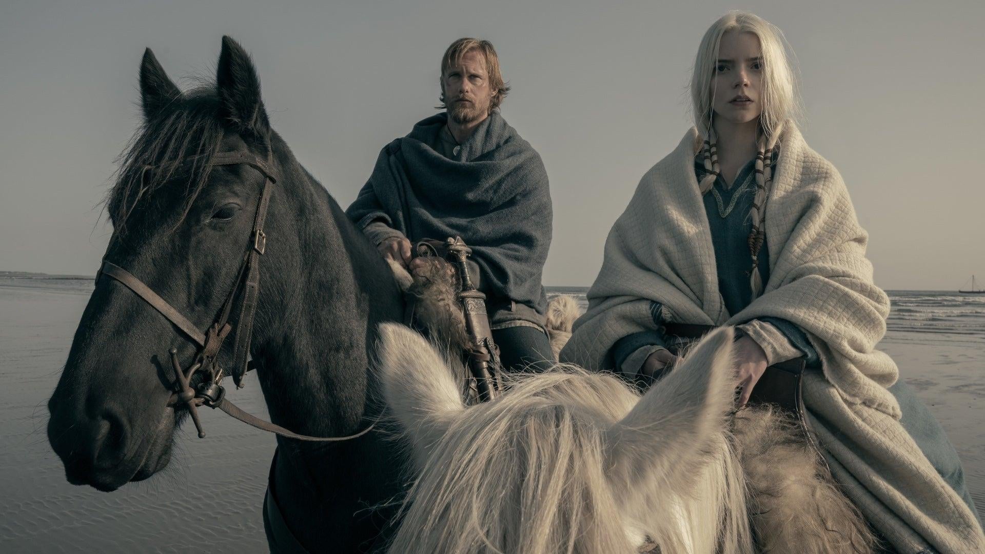 Alexander Skarsgård and Anya Taylor-Joy in The Northman.