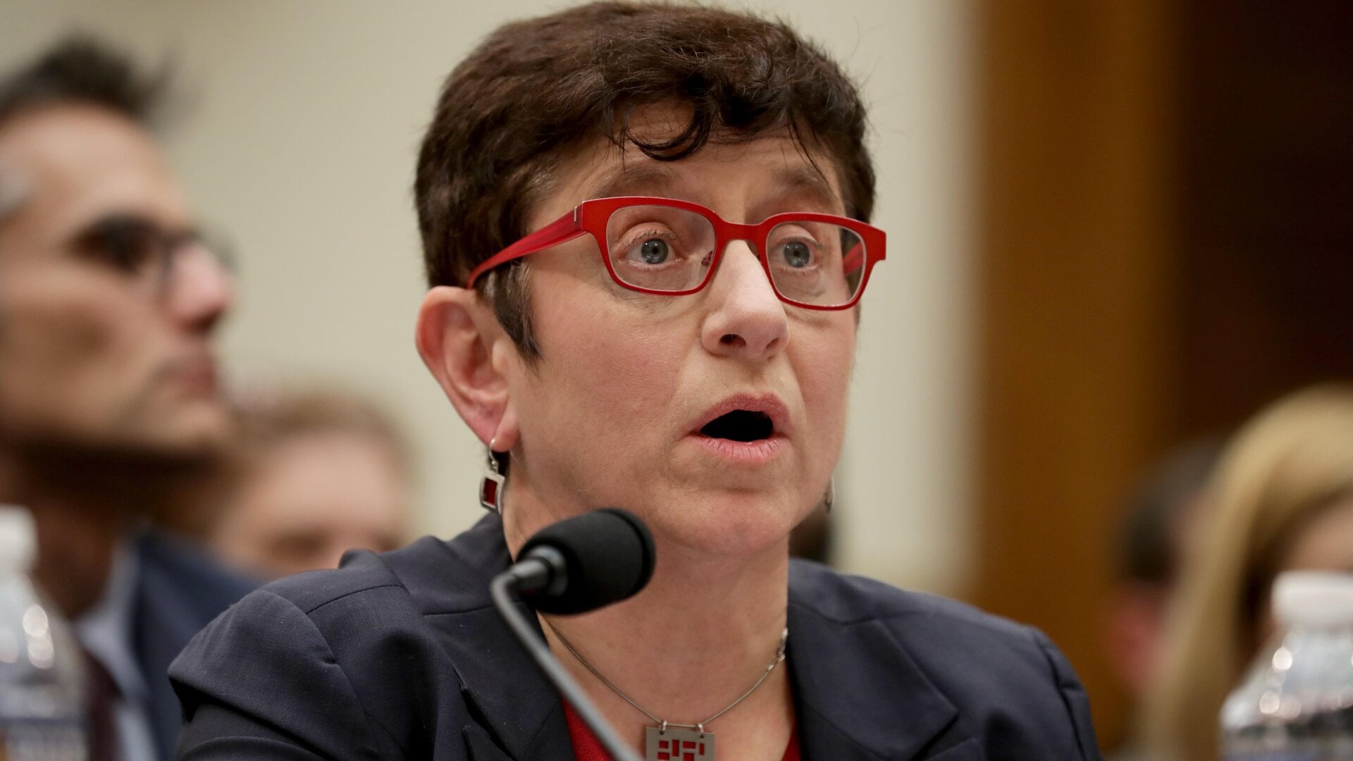 Gigi Sohn, Biden’s nominee for the fifth slot on the Federal Communications Commission, testifying before the House Judiciary Committee’s antitrust subcommittee on March 12, 2019.