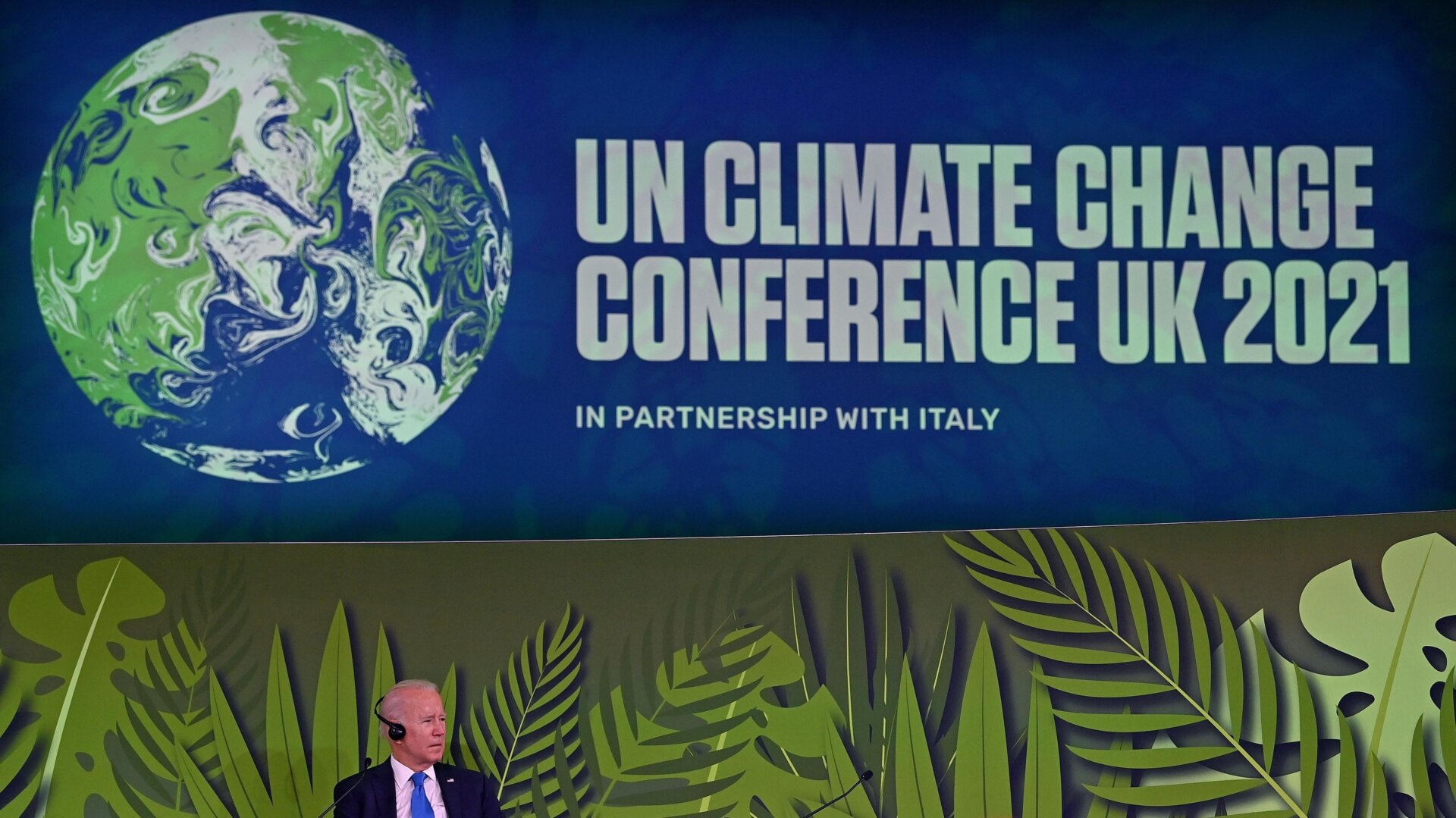 President Joe Biden attends an Action on Forests and Land Use event on day three of COP26.