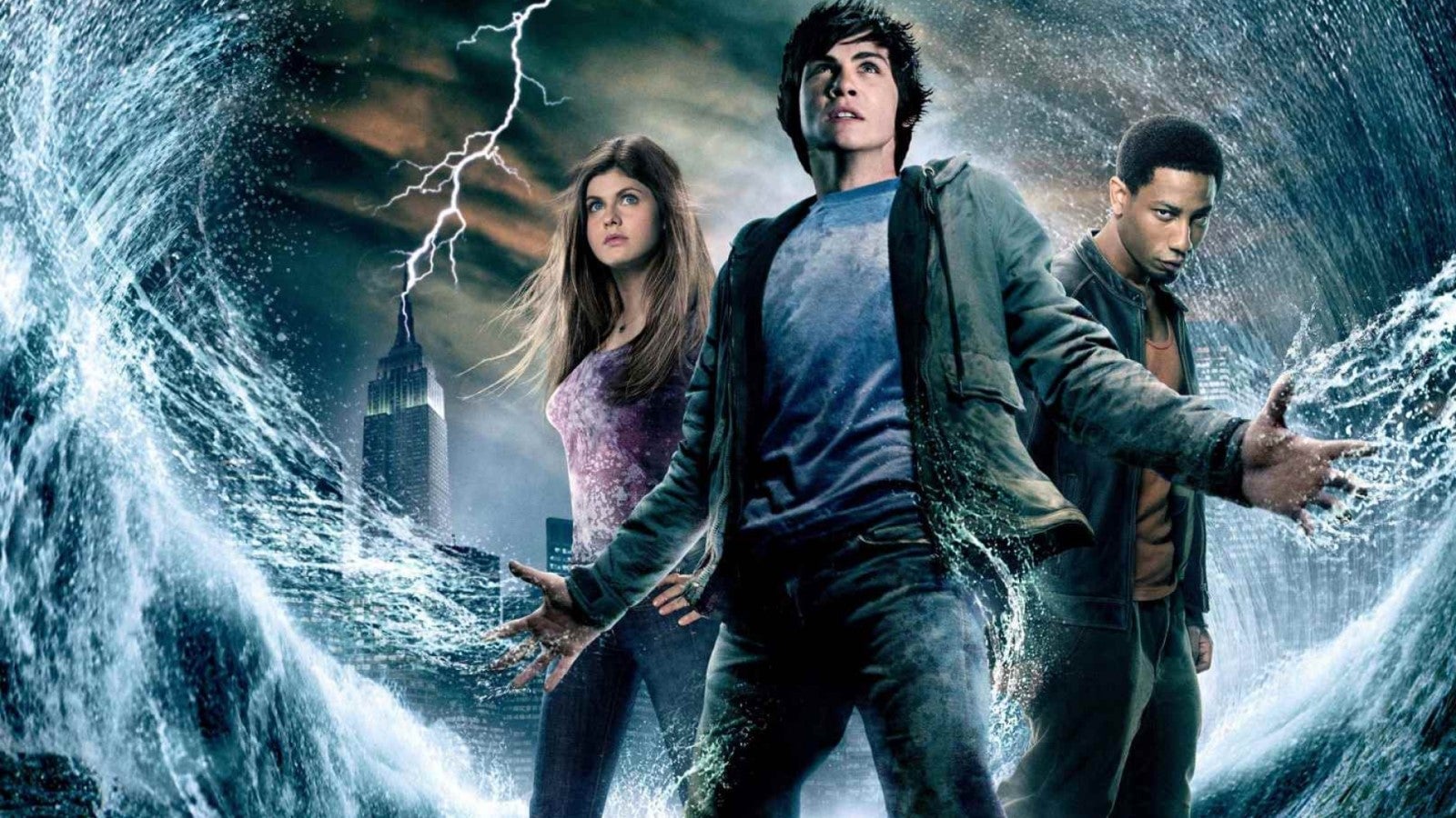 A poster for the first Percy Jackson movie, which has zero to do with the new series.