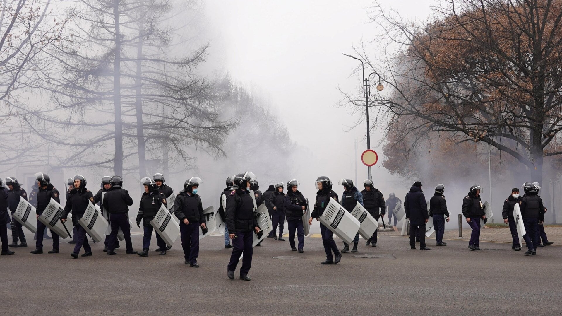  Riot police in Almaty, Kazakhstan on January 5, 2022.